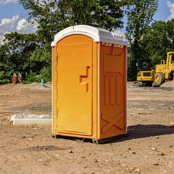 how often are the portable restrooms cleaned and serviced during a rental period in Bluebell